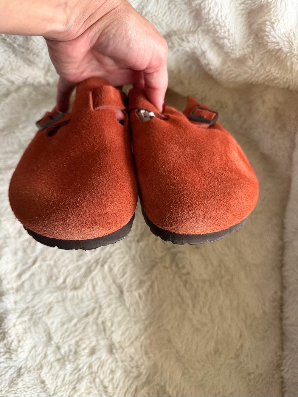 NEW!! Birkenstock Boston Suede Clog in Rust Orange - Picture 8 of 9